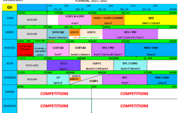 PLANNING ENTRAINEMENTS 2022/2023