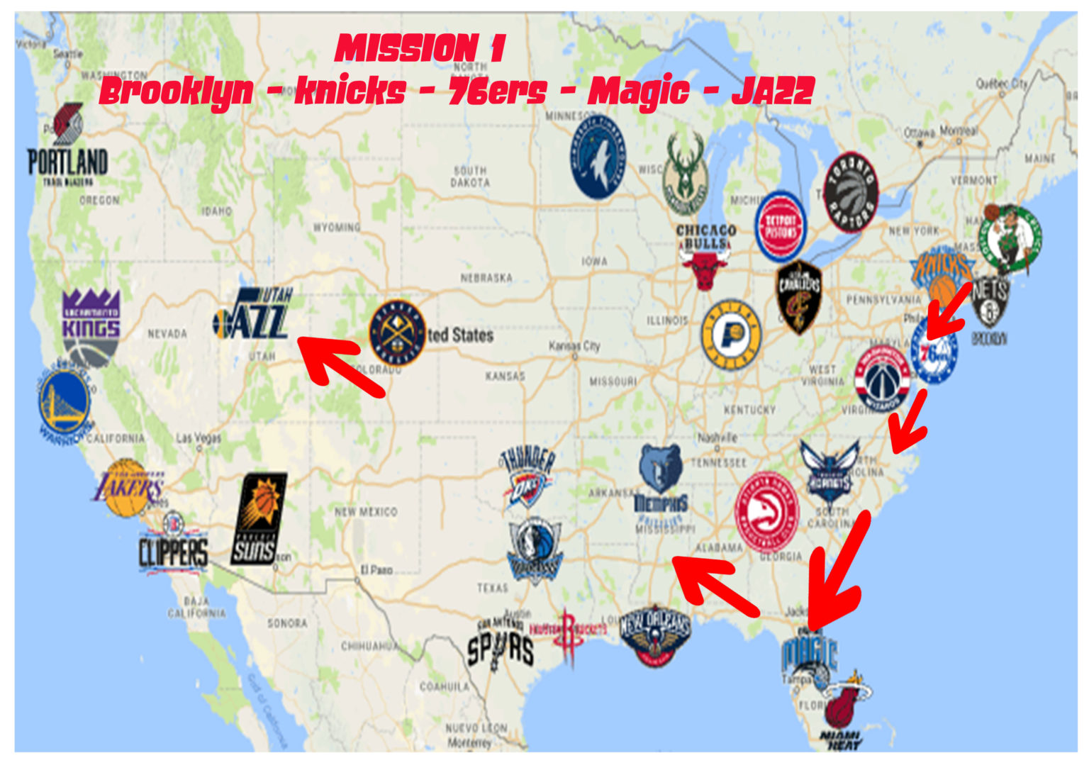 equipos nba mapa